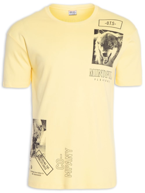 Camiseta Masculina Mindful - Amarelo Camiseta Masculina Mindful - Amarelo