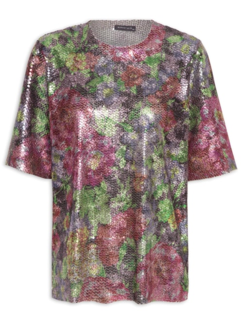 Camisetão Carnaval Paetê - Rosa