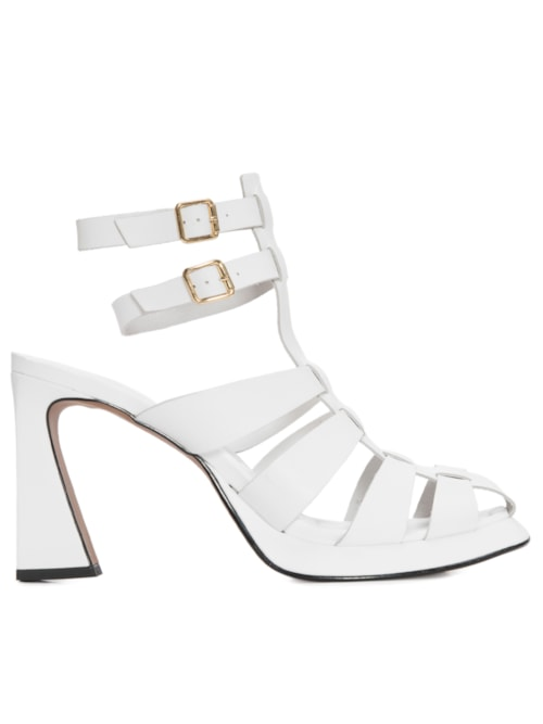 Sandália Plataforma Couro Nobre - Branco Sandália Plataforma Couro Nobre - Branco
