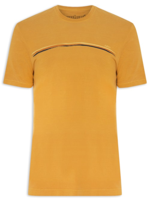 Camiseta Masculina Mnagas Curtas - Amarelo Camiseta Masculina Mnagas Curtas - Amarelo