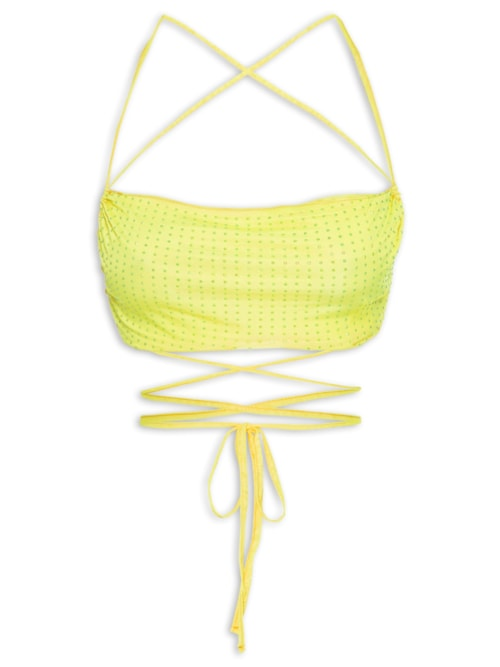 Top Cropped De Alça - Amarelo