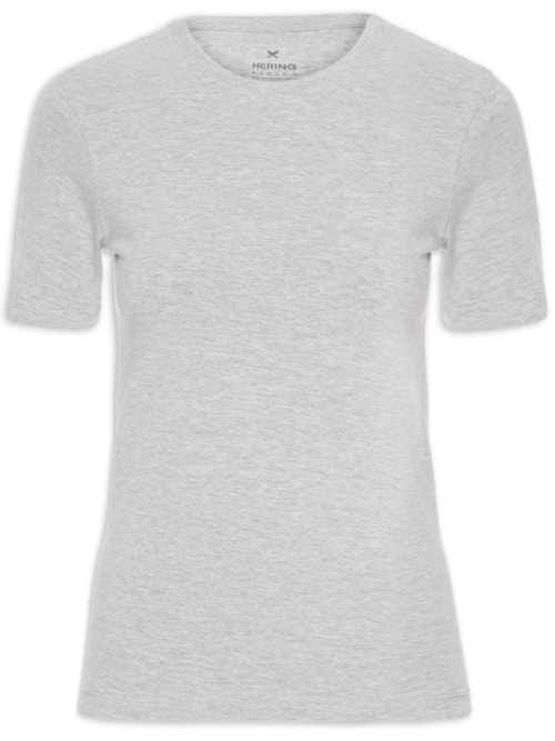Blusa Feminina Manga Curta - Cinza Blusa Feminina Manga Curta - Cinza