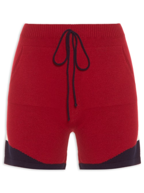 Short Bicolor Tricot - Vermelho