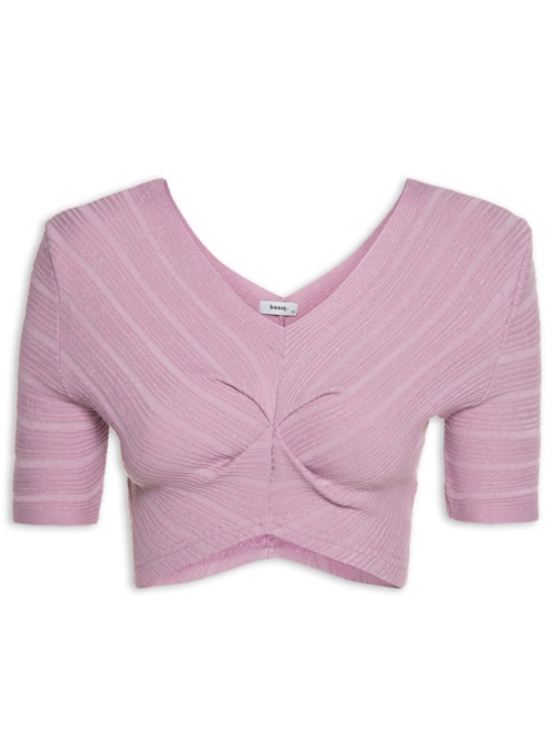 Blusa Cropped Básico - Lilás