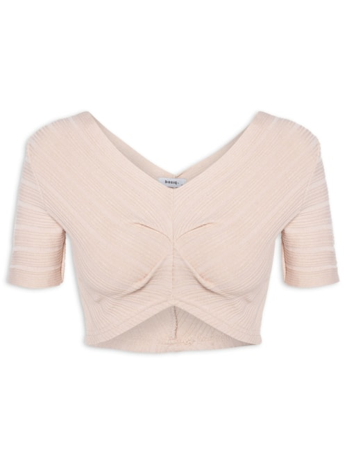 Blusa Cropped Básico - Rosa