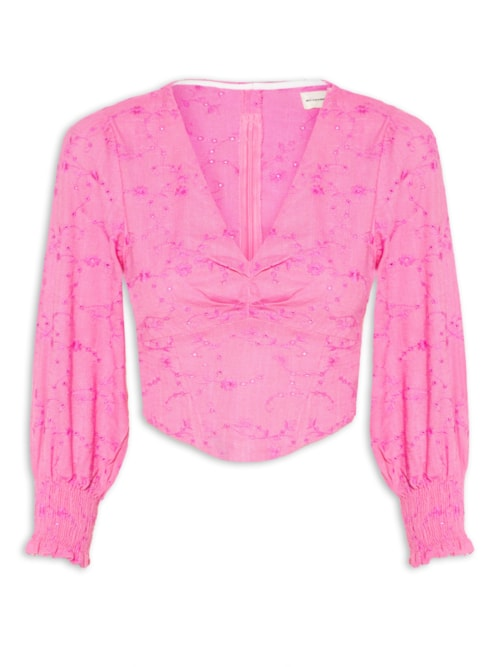Blusa Feminina Corset Manga 3/4 - Rosa Blusa Feminina Corset Manga 3/4 - Rosa