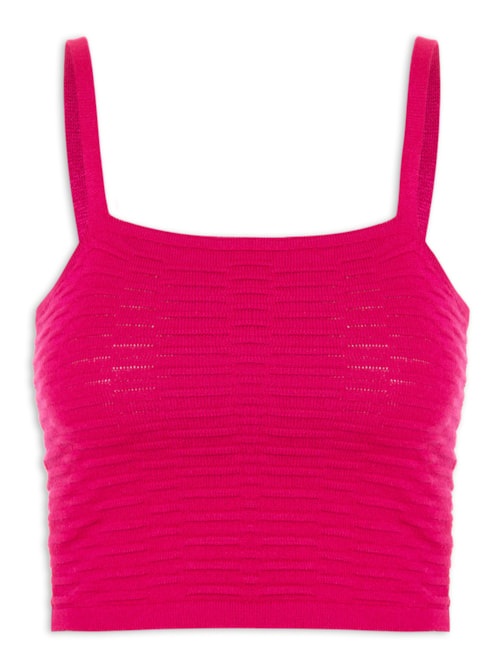 Blusa Feminina Cropped Tricot Sem Manga - Rosa Blusa Feminina Cropped Tricot Sem Manga - Rosa