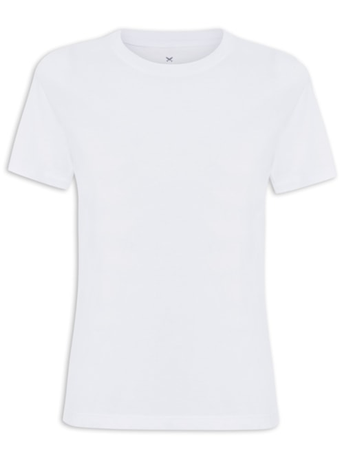 Blusa Feminina Lisa Manga Curta - Branco Blusa Feminina Lisa Manga Curta - Branco