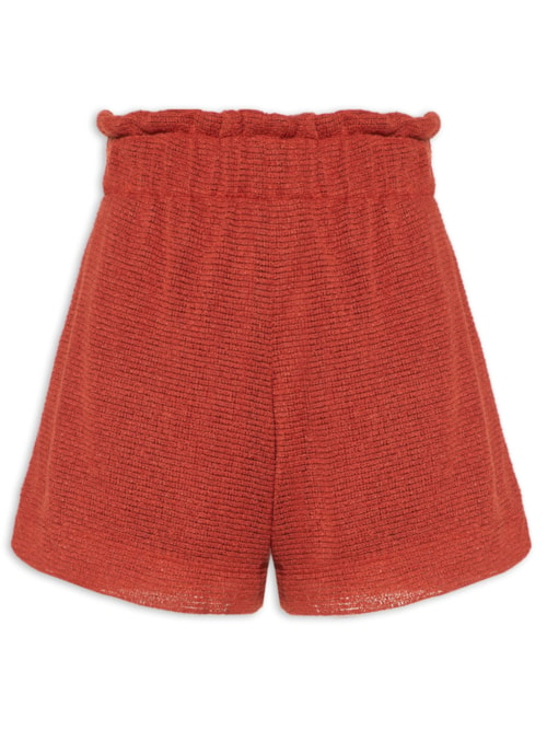 Short Feminino Malha Crochet - Laranja