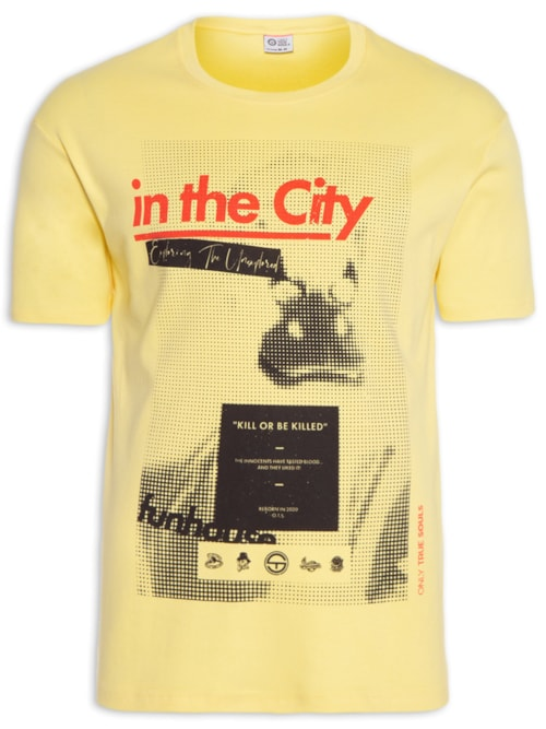 Camiseta Masculina In The City - Amarelo Camiseta Masculina In The City - Amarelo