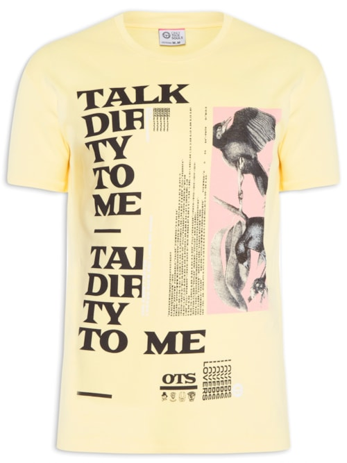 Camiseta Masculina Talk Dirty To Me - Amarelo Camiseta Masculina Talk Dirty To Me - Amarelo