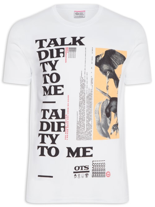 Camiseta Masculina Talk Dirty To Me - Branco Camiseta Masculina Talk Dirty To Me - Branco