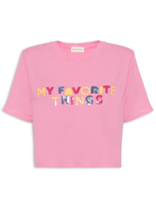 Camiseta Com Estampa - Rosa