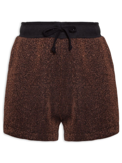 Short Moletom Lurex - Dourado