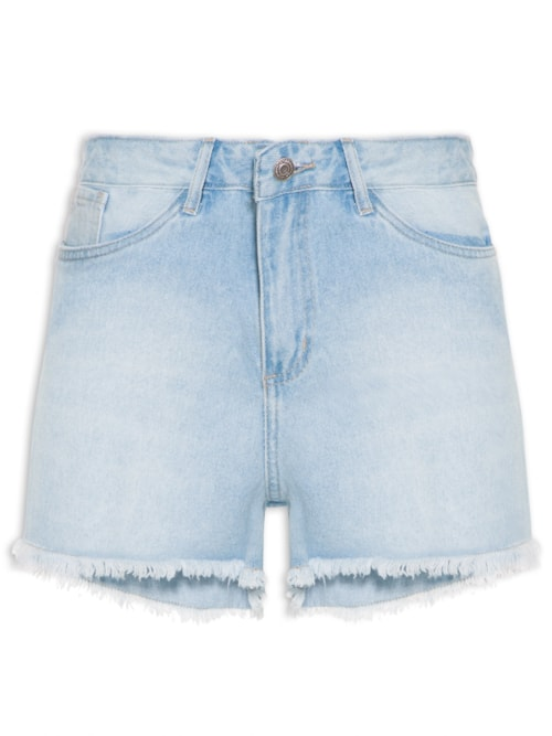 Shorts Feminino Jeans Marine Rasgos Barra - Azul