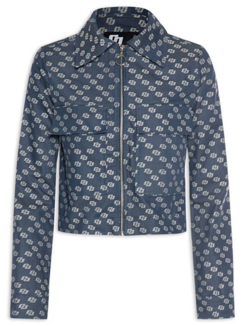 Jaqueta Feminina Jacquard - Azul Jaqueta Feminina Jacquard - Azul
