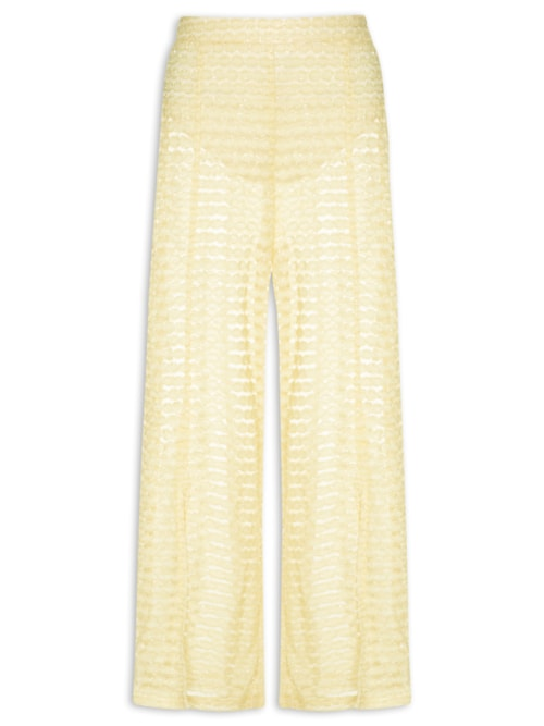 Calça Feminina Hot Pant Transparência E Brilho - Amarelo