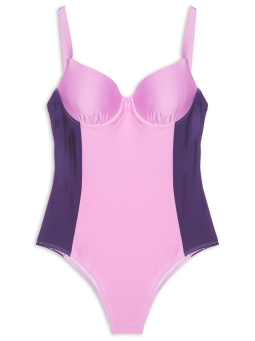 Maiô Meia Taça Plus Size - Rosa Maiô Meia Taça Plus Size - Rosa