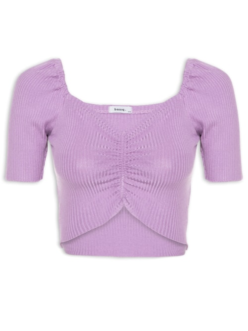 Blusa Decote Franzido - Lilás Blusa Decote Franzido - Lilás
