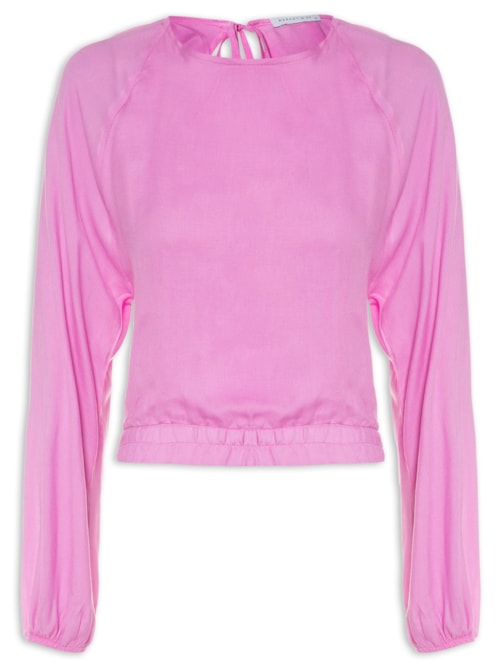 Blusa Feminina Cropped Costas Abertas - Rosa