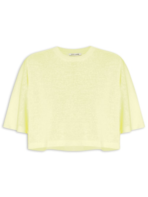 Blusa Feminina De Malha Básica Cropped - Verde