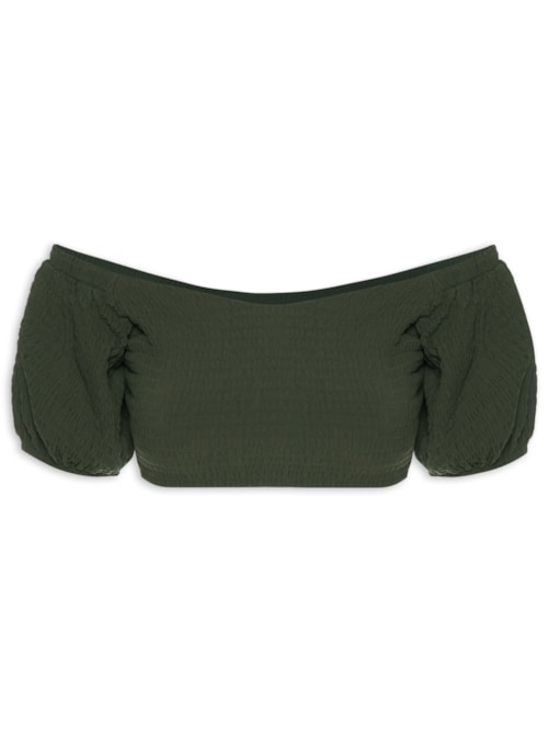 Blusa Feminina Cropped - Verde Blusa Feminina Cropped - Verde
