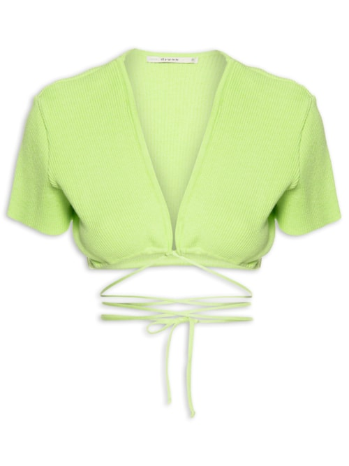 Blusa Cropped Tricot Amarração - Verde