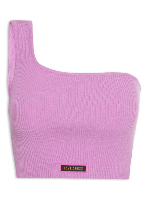 Top Ombro Só Canelado Tricot - Roxo Top Ombro Só Canelado Tricot - Roxo