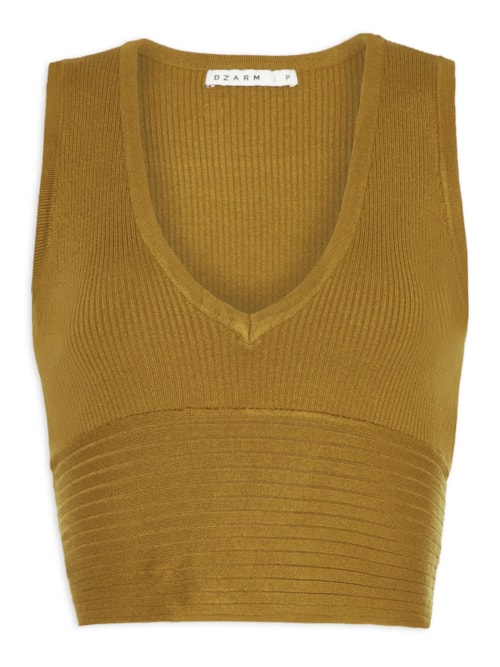 Top Feminino Cropped V - Marrom Top Feminino Cropped V - Marrom
