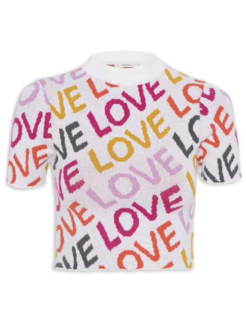 Blusa Jacquard Love - Off White