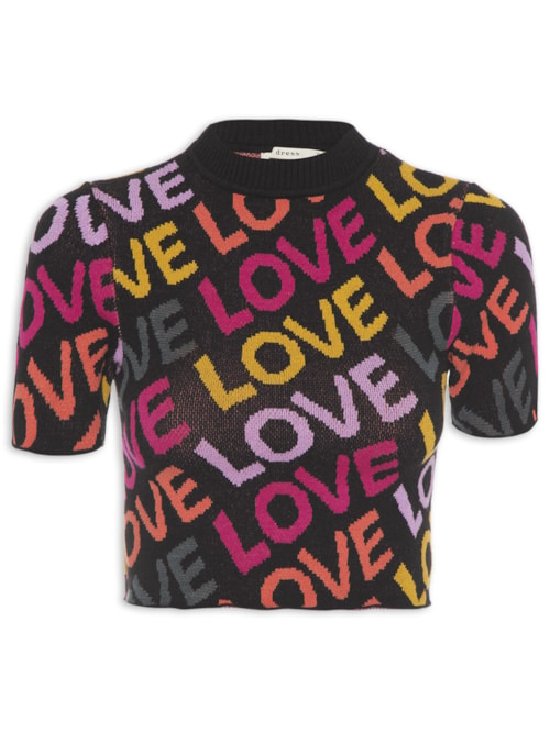 Blusa Jacquard Love - Preto Blusa Jacquard Love - Preto