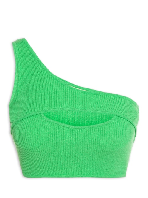 Top Tricot Canelado Recorte - Verde