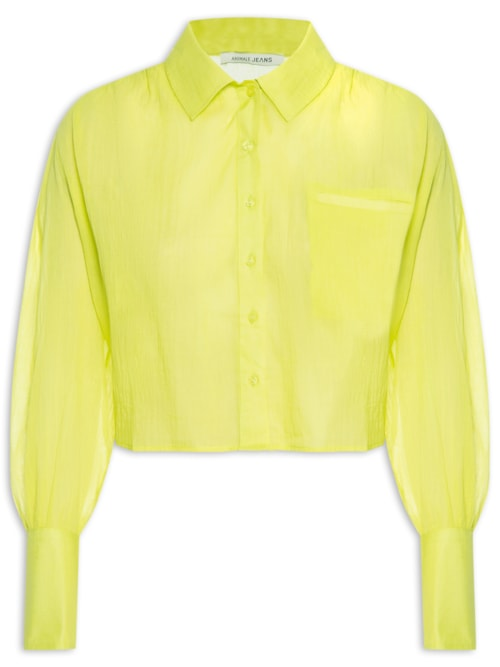 Camisa Feminina De Voil Gaze Manga Longa - Verde Camisa Feminina De Voil Gaze Manga Longa - Verde
