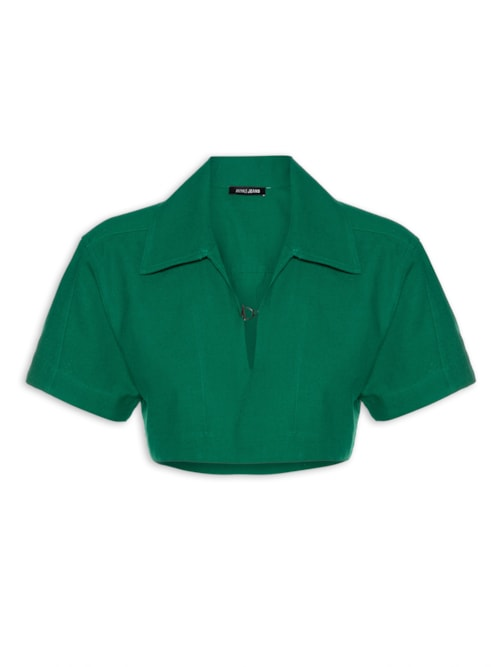 Camisa Feminina Cotton Organic Cropped - Verde Camisa Feminina Cotton Organic Cropped - Verde