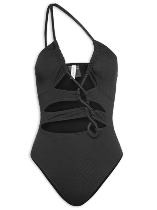 Maiô Com Recortes Assimétricos - Preto Maiô Com Recortes Assimétricos - Preto
