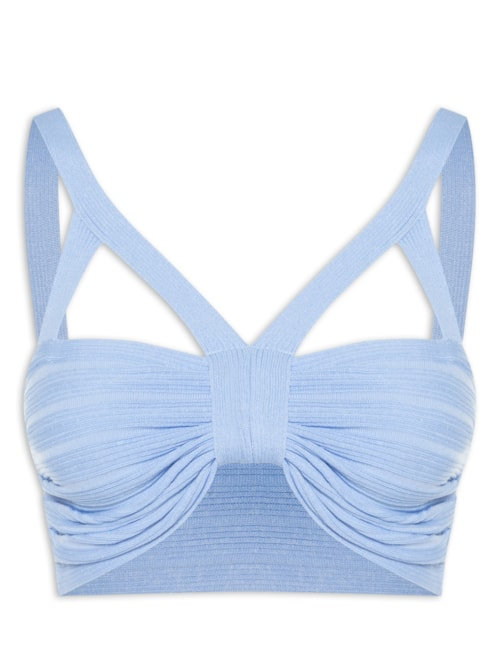 Top Cropped Tricot - Azul Top Cropped Tricot - Azul