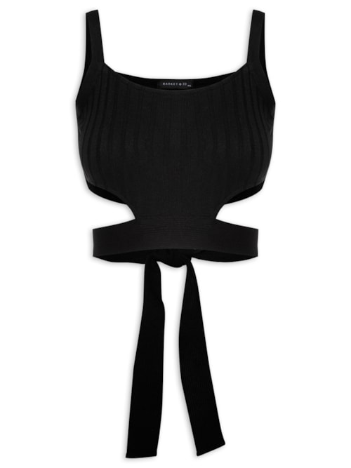 Blusa Tricot Abertura Lateral - Preto Blusa Tricot Abertura Lateral - Preto