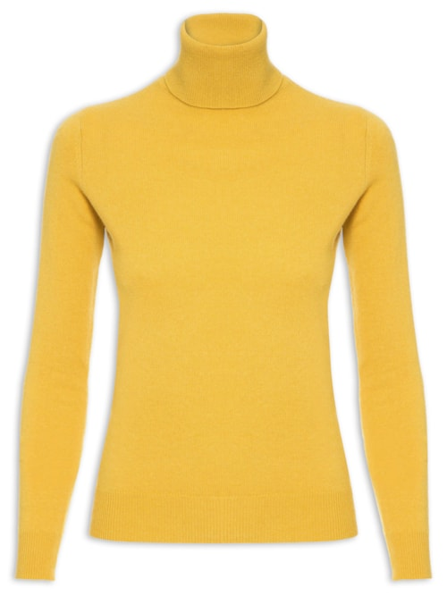 Blusa Feminina Gola Rolê Cashmere - Amarelo Blusa Feminina Gola Rolê Cashmere - Amarelo