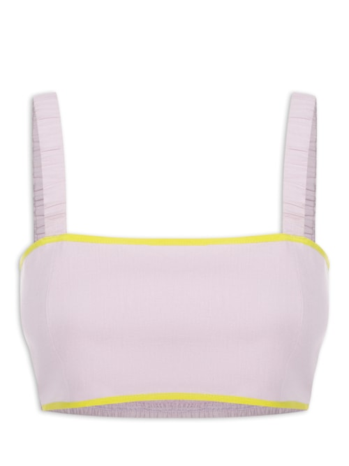 Top De Linho Com Piping - Roxo