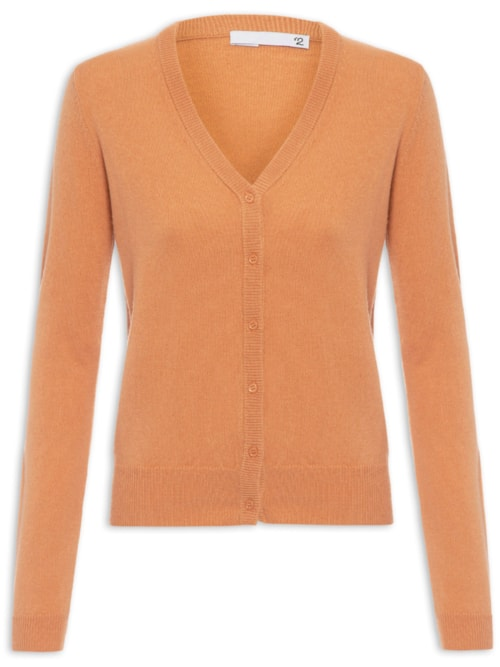 Cardigan Feminino Puro Cashmere - Laranja