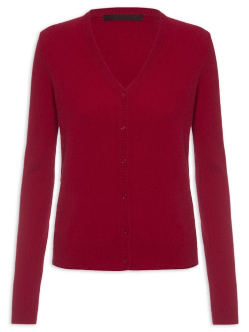 Cardigan Feminino Puro Cashmere - Vermelho Cardigan Feminino Puro Cashmere - Vermelho