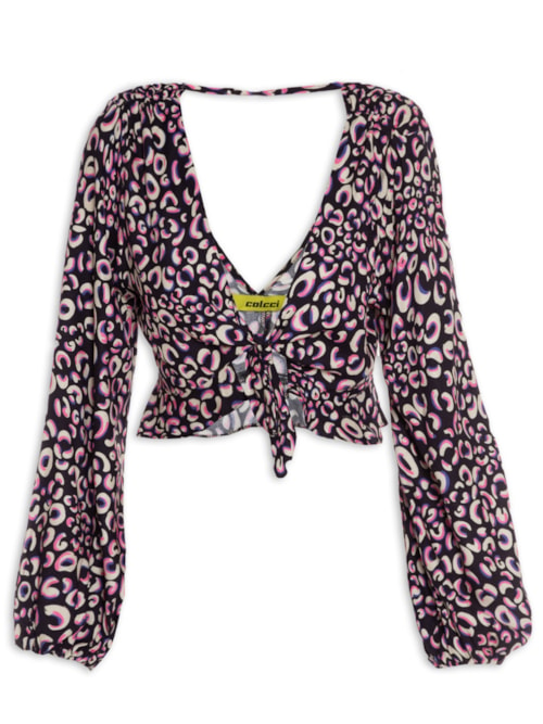 Blusa Feminina Estampada - Preto