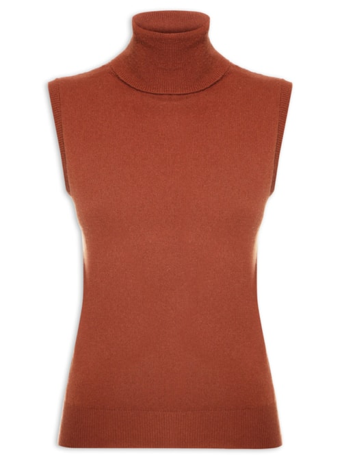 Blusa Feminina Gola Alta Puro Cashmere - Marrom Blusa Feminina Gola Alta Puro Cashmere - Marrom
