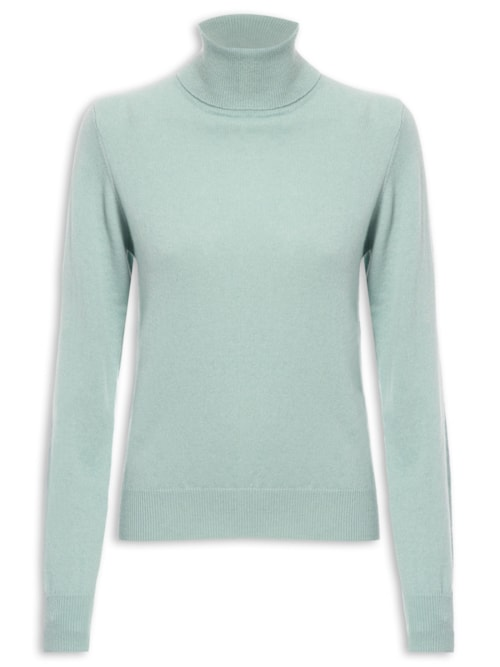 Blusa Feminina Gola Alta Puro Cashmere - Azul Blusa Feminina Gola Alta Puro Cashmere - Azul