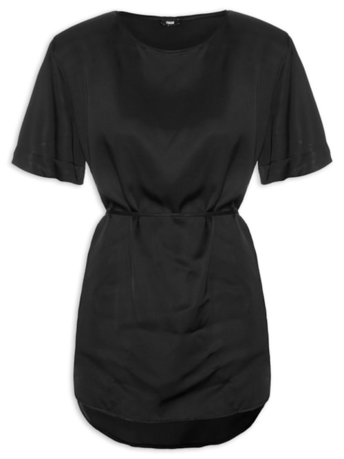 Camiseta Feminina Com Ombreiras - Preto Camiseta Feminina Com Ombreiras - Preto