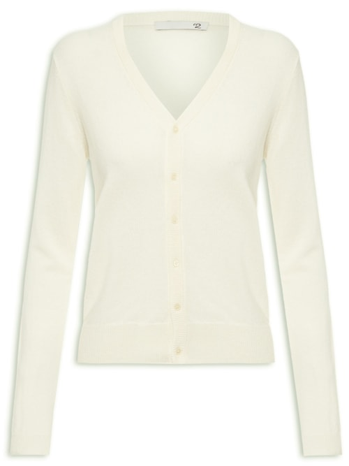 Cardigan Feminino Puro Cashmere - Off White Cardigan Feminino Puro Cashmere - Off White