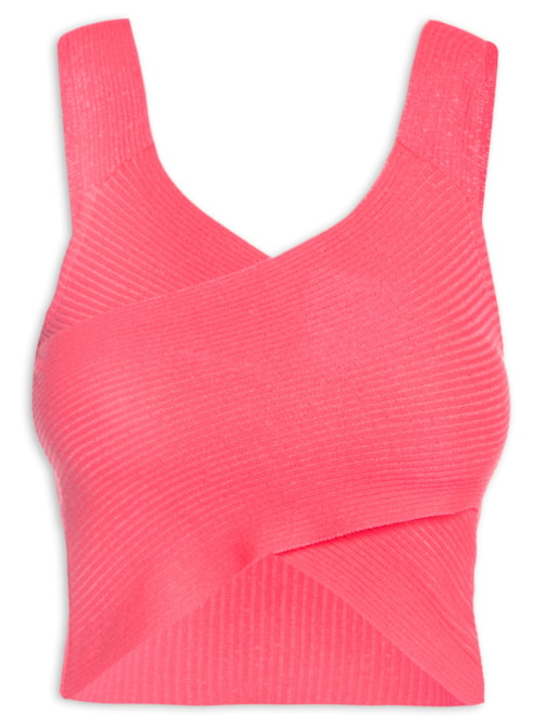 Blusa Tricot Frente Transpassada - Rosa Blusa Tricot Frente Transpassada - Rosa