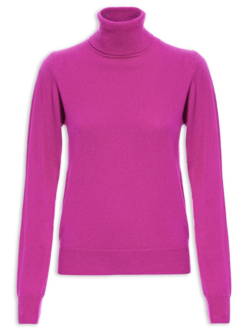 Blusa Feminina Gola Rolê Puro Cashmere - Rosa Blusa Feminina Gola Rolê Puro Cashmere - Rosa