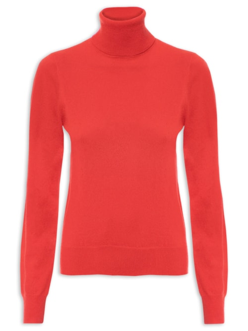 Blusa Feminina Gola Rolê Puro Cashmere - Vermelho Blusa Feminina Gola Rolê Puro Cashmere - Vermelho
