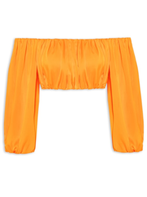 Blusa Feminina Cropped Ombro A Ombro - Laranja Blusa Feminina Cropped Ombro A Ombro - Laranja